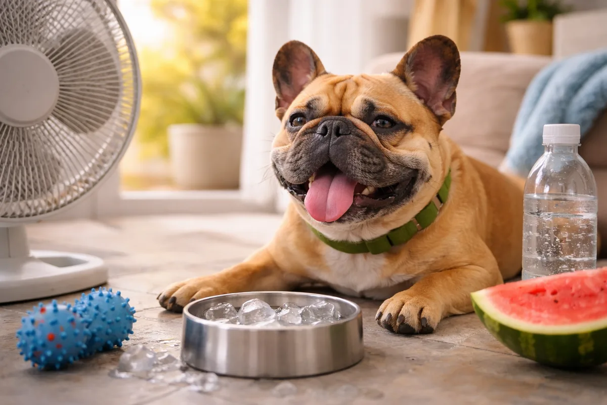 Perro jadeando por el calor en verano, golpe de calor canino