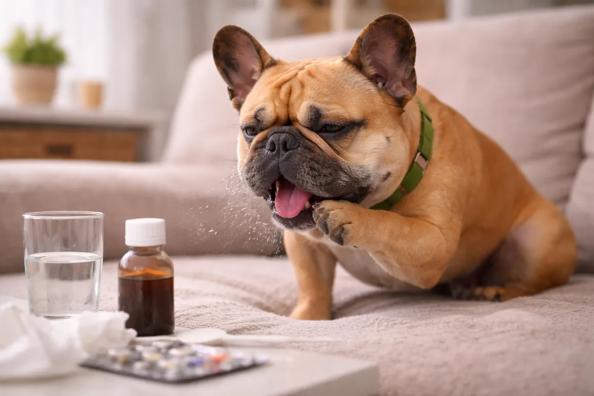 Perro tosiendo, síntoma de tos canina o traqueobronquitis